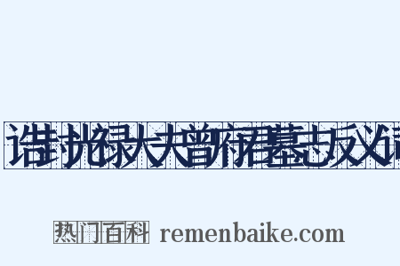 诰封光禄大夫曾府君墓志反义词是什么意思的图片